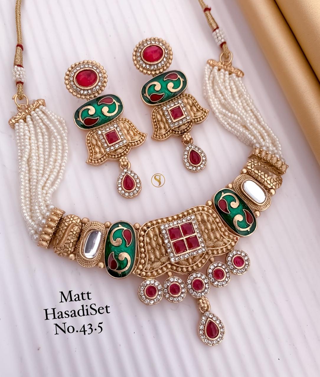 Fancy Matte Gold Plated Hasadi Set 4 Wholesale Online

